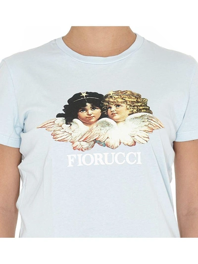 Shop Fiorucci Vintage Angels Tshirt In Light Blue