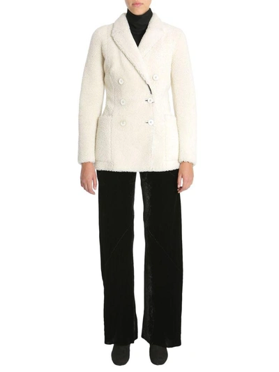 Shop Alexander Mcqueen Double Breasted Coat In Bianco