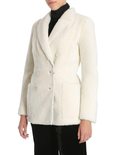 Shop Alexander Mcqueen Double Breasted Coat In Bianco