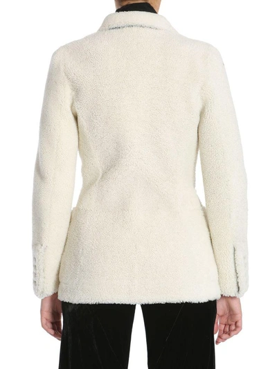 Shop Alexander Mcqueen Double Breasted Coat In Bianco