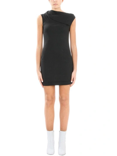 Shop Helmut Lang Asymmetric Mini Dres In Black