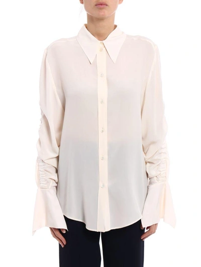 Shop Stella Mccartney Shirt Silk Crep In Natural