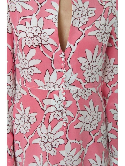 Shop Valentino Pink Silk Printed Short Dress In Candy