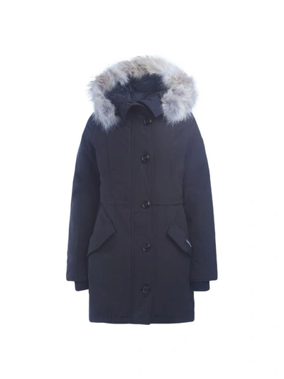 Shop Canada Goose Rossclair Black Parka With Hood In Nero