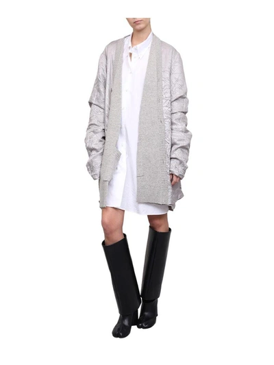 Shop Maison Margiela Reversible Wool Cardigan In Grigio