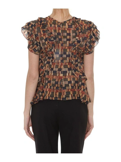 Shop Isabel Marant Étoile Frilly Blouse In Ochre