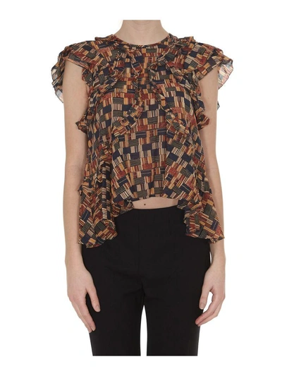 Shop Isabel Marant Étoile Frilly Blouse In Ochre