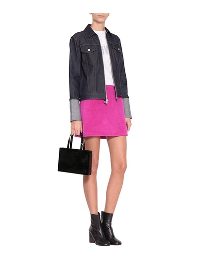 Shop Helmut Lang Magenta 2000 Mini Skirt In Fucsia