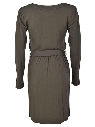 Shop Michael Kors Embellished Tied-front Dress In Ivy
