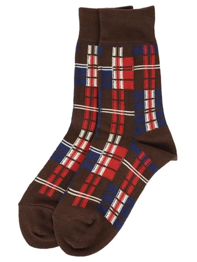 Shop Zucca Checkered Socks In Red