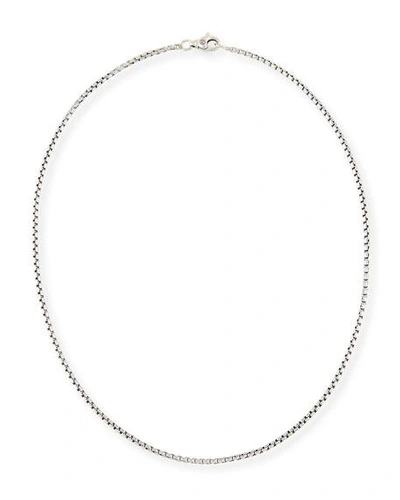 Shop David Yurman Men's Box Chain Necklace In Silver, 2.7mm, 20"l