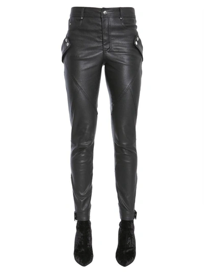 Shop Alexander Mcqueen Biker Trousers In Nero