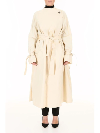 Shop Jw Anderson Oversized Trench Coat In Parchmentbeige