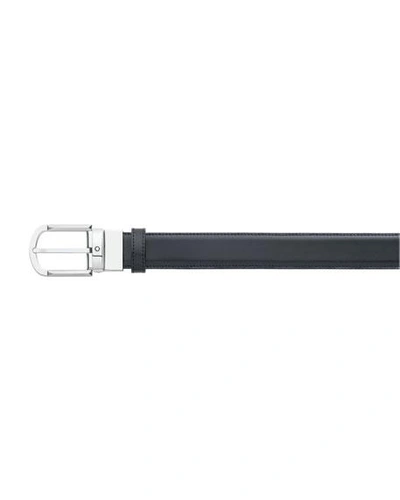 Shop Montblanc Men's Horseshoe-buckle Reversible Leather Belt In Black/brown