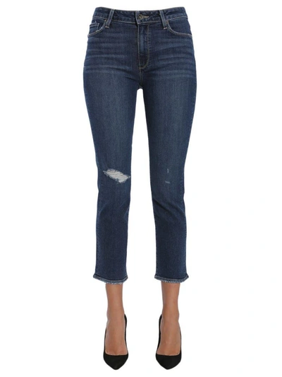 Shop Paige Jacqueline Straight Jeans In Blu