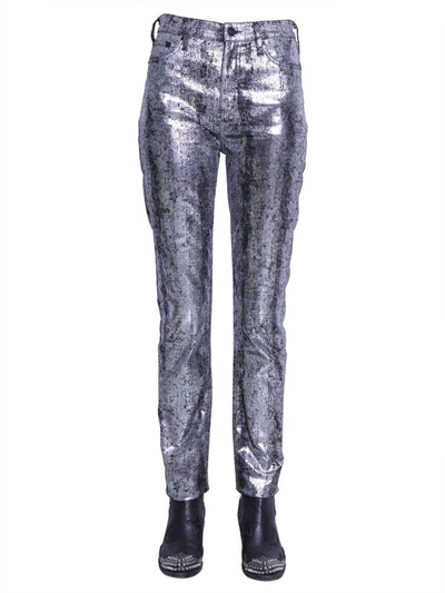 Shop Mcq By Alexander Mcqueen Five Pocket Jeans In Argento