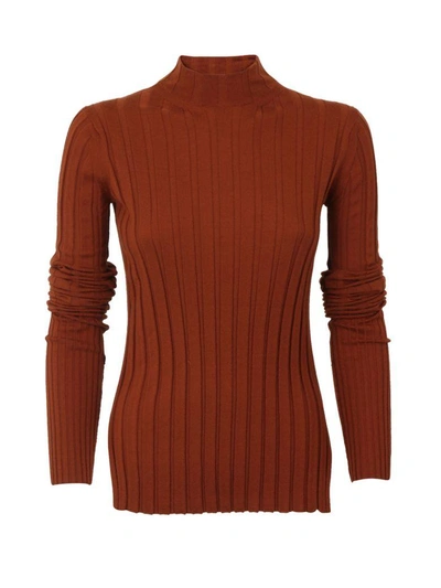 Shop Theory Ribbed Knit Jumper In Tangerine