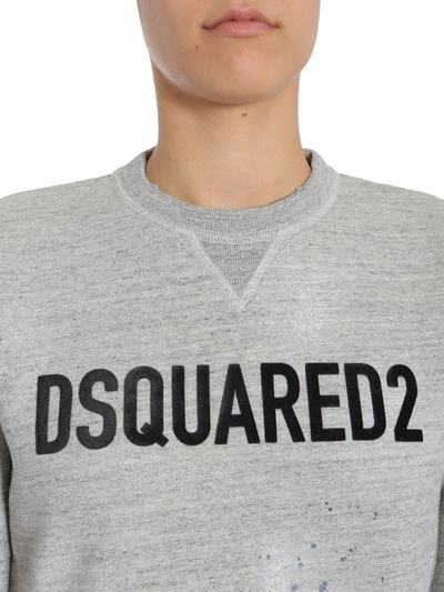 Shop Dsquared2 Sweatshirt With Shirt Detail In Grigio