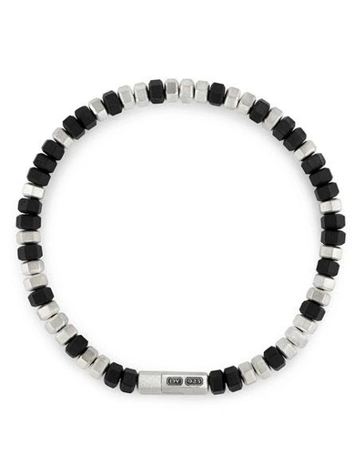Shop David Yurman Men's Hex Bead Bracelet, Black