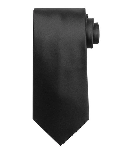 Shop Stefano Ricci Solid Silk Satin Tie In Gray