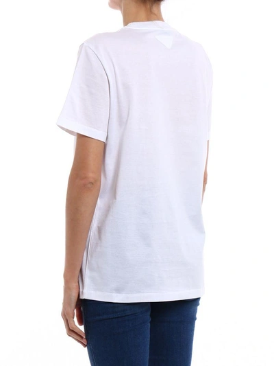 Shop Prada Jwp Sun S-s T-shirt In I3d Bianco+begonia