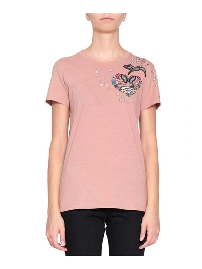 Shop Valentino Love Blade Cotton T-shirt In Rosa