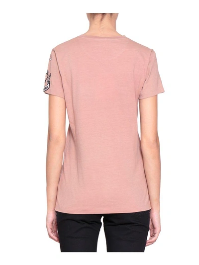 Shop Valentino Love Blade Cotton T-shirt In Rosa