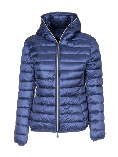 Shop Save The Duck Zip Up Down Jacket In Blue