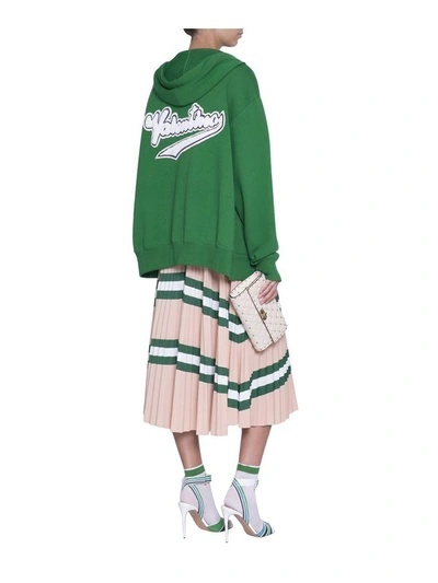 Shop Valentino Oversized Cotton Hoodie In Verde