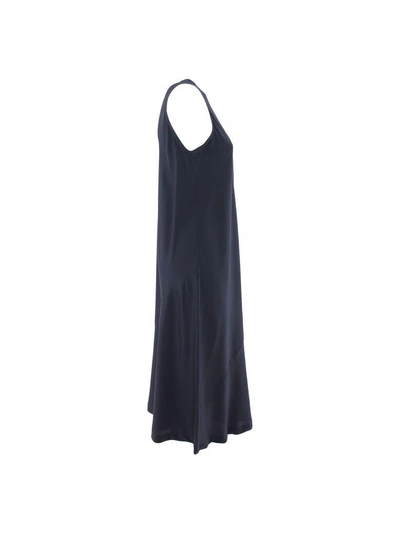 Shop Aspesi Silk Dress In Blue