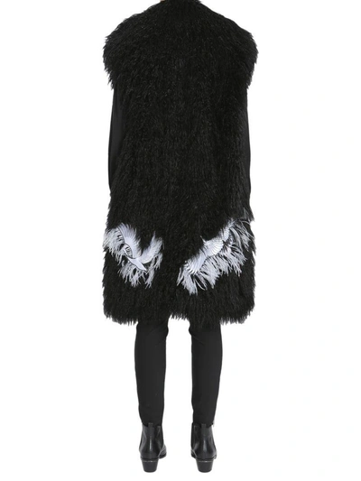 Shop Ainea Feather Eco Fur In Nero