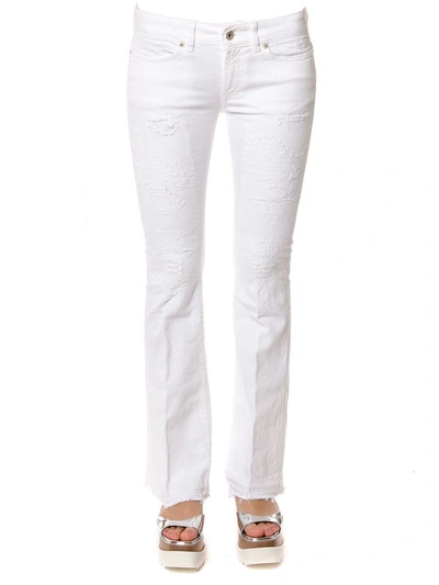 Shop Dondup Neon Cotton Pants In White