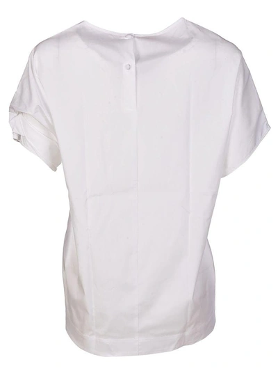 Shop Fay Sleeved Tie Shirt In White