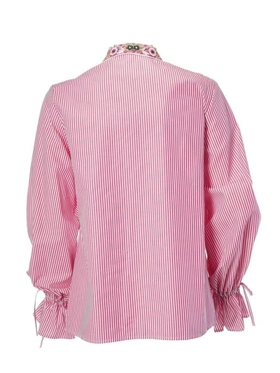 Shop Vivetta Drawstring Cuff Shirt In Bianco-fuxia
