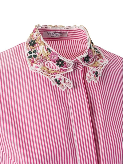Shop Vivetta Drawstring Cuff Shirt In Bianco-fuxia