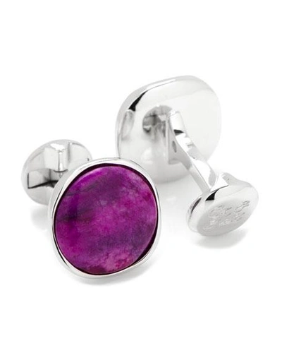 Shop Cufflinks, Inc Sugilite Nebula Sterling Silver Cuff Links In Purple