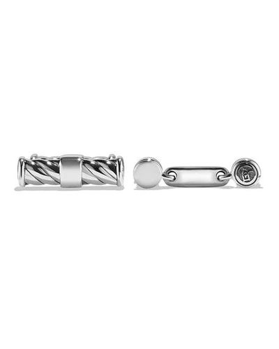 Shop David Yurman Men's Classic Cable Cuff Links In Silver