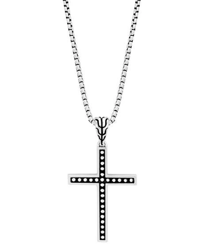 Shop John Hardy Men's Classic Chain Jawan Cross Pendant Necklace In Silver