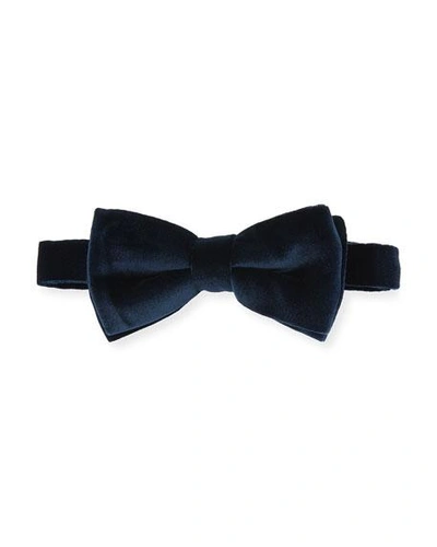 Shop Eton Velvet Bow Tie, Navy