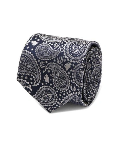 Shop Cufflinks, Inc Star Wars Yoda Paisley-print Silk Tie In Gray Pattern