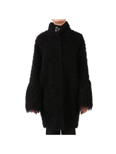 Shop Blugirl Bouclè Coat In Black