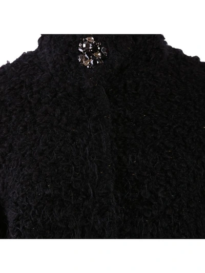 Shop Blugirl Bouclè Coat In Black