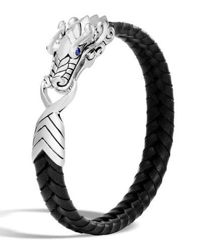 Shop John Hardy Men's Legends Naga Dragon Leather Dragon Bracelet In Black/silver