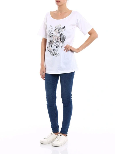 Shop Prada Embellished T-shirt In Acciaio