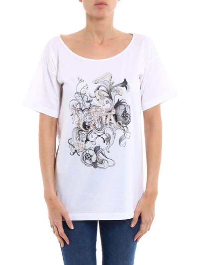 Shop Prada Embellished T-shirt In Acciaio