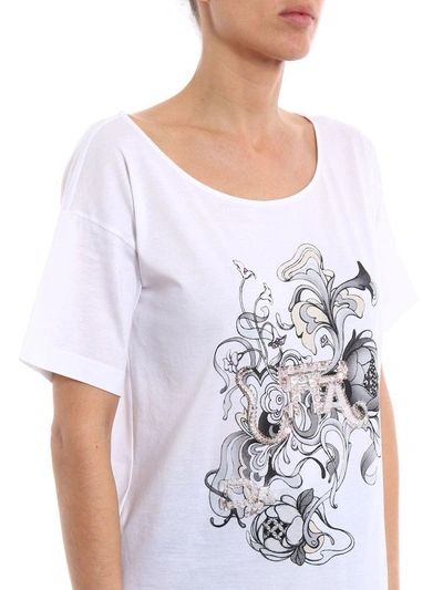Shop Prada Embellished T-shirt In Acciaio