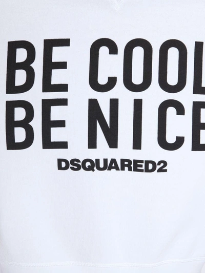 Shop Dsquared2 Be Cool Be Nice Sweatshirt In Bianco