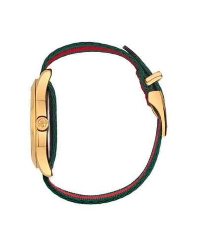 Gucci 38mm Le Marche Des Merveilles Bee Watch W/ Nylon Web Strap In Red |  ModeSens