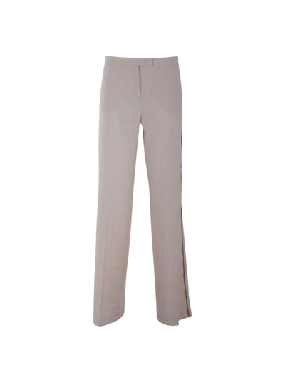 Shop Fabiana Filippi Linen Blend Trousers In Vanilla