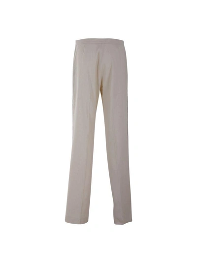 Shop Fabiana Filippi Linen Blend Trousers In Vanilla